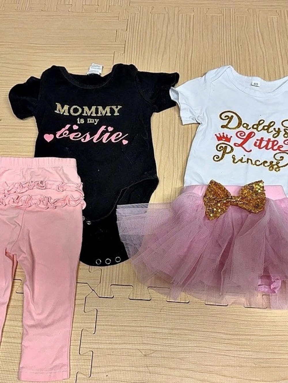 Okie Dokie Baby Girl Clothing Lot - Onesies, Pants, and Tutu 6 months